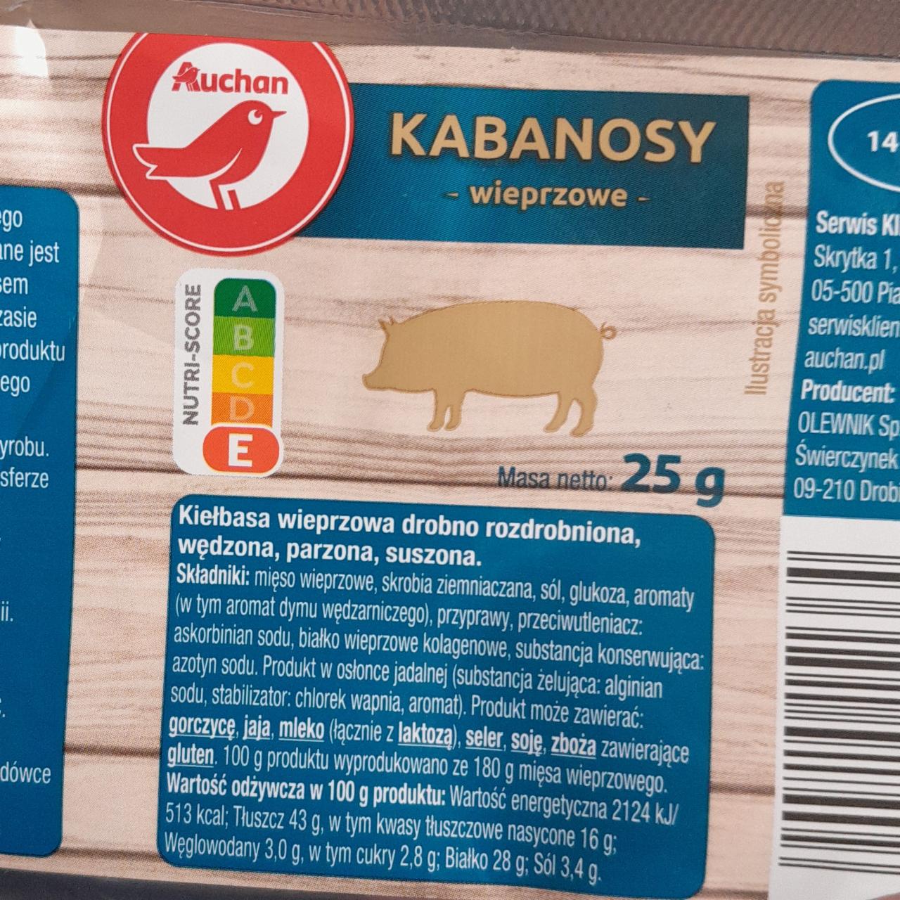 Zdjęcia - Kabanosy wieprzowe Auchan