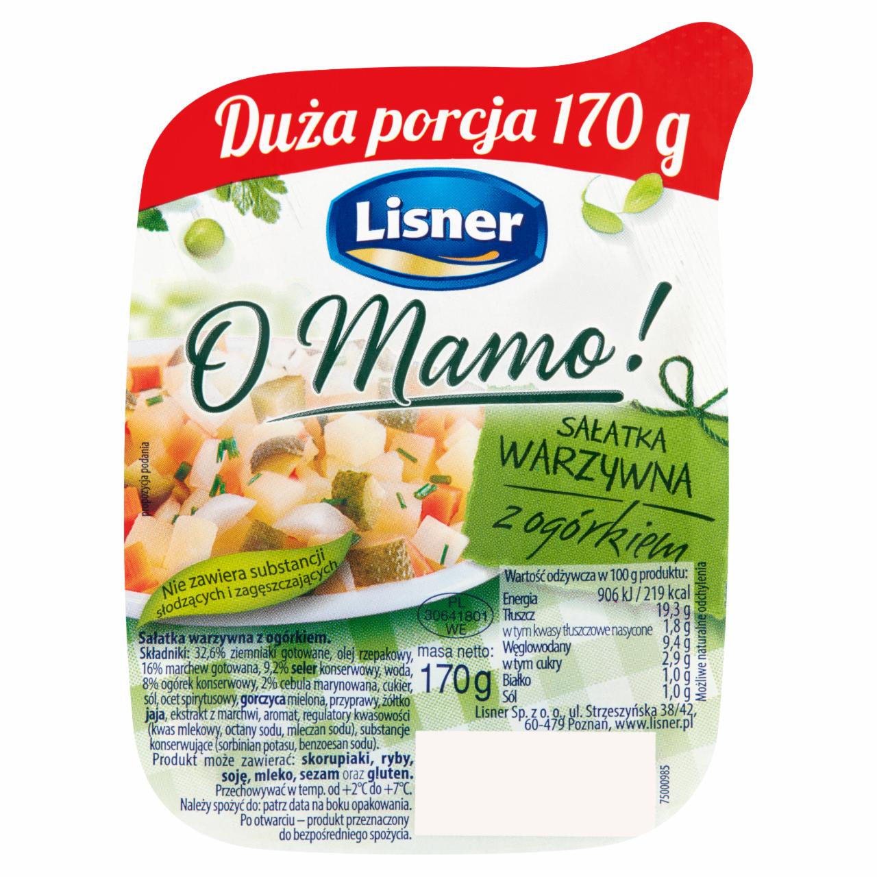 Zdjęcia - Lisner O Mamo! Sałatka warzywna z ogórkiem 170 g