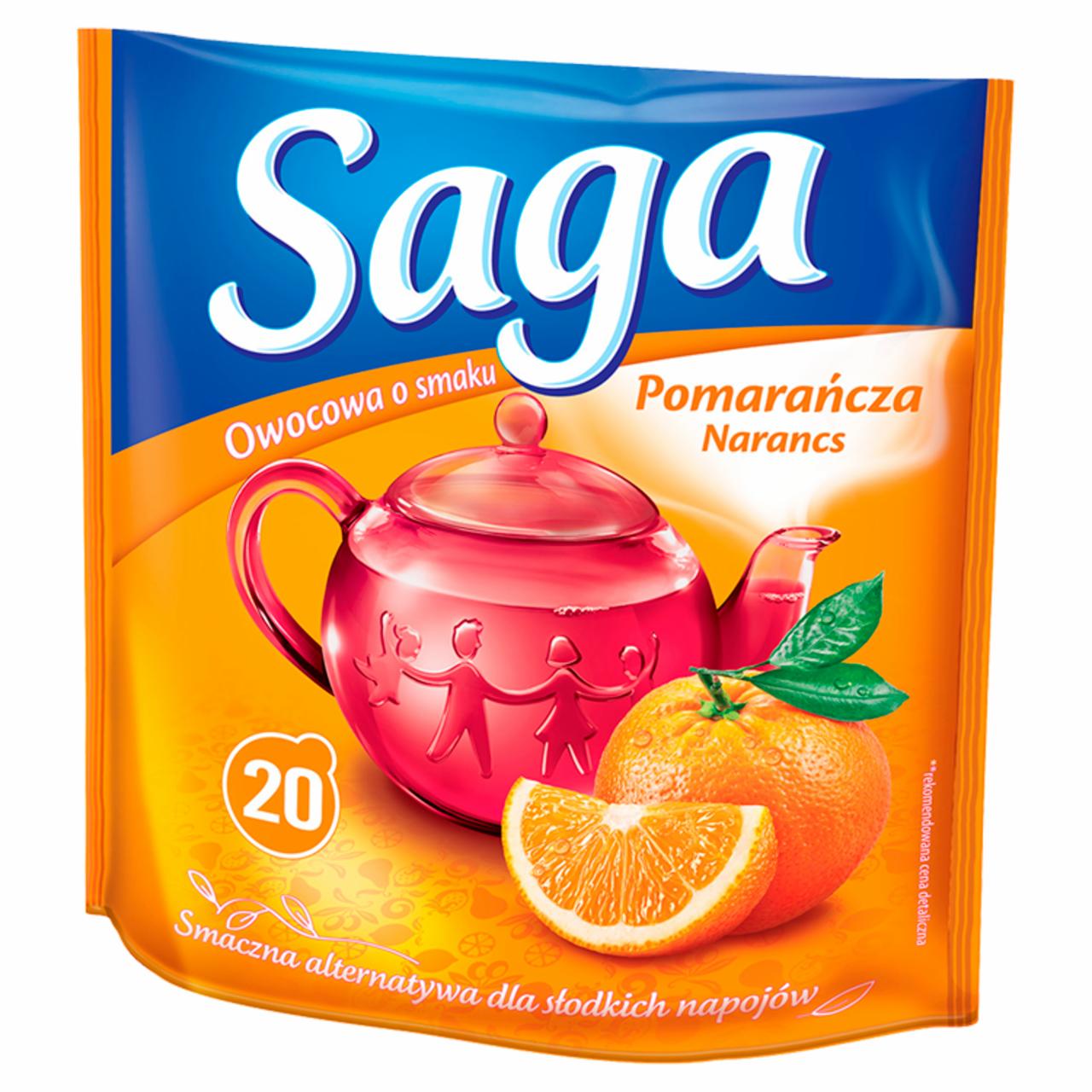 Zdjęcia - Saga Herbatka owocowa o smaku pomarańcza 34 g (20 torebek)