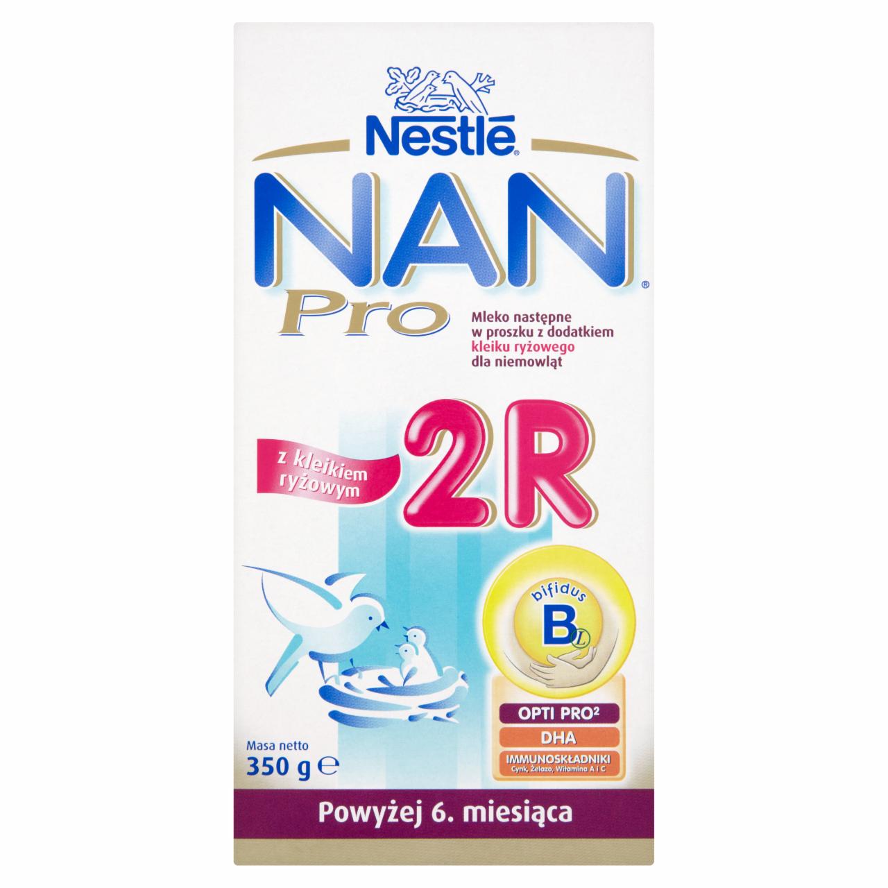 Zdjęcia - Nestlé Nan Pro 2R Mleko następne z dodatkiem kleiku ryżowego dla niemowląt powyżej 6. miesiąca 350 g