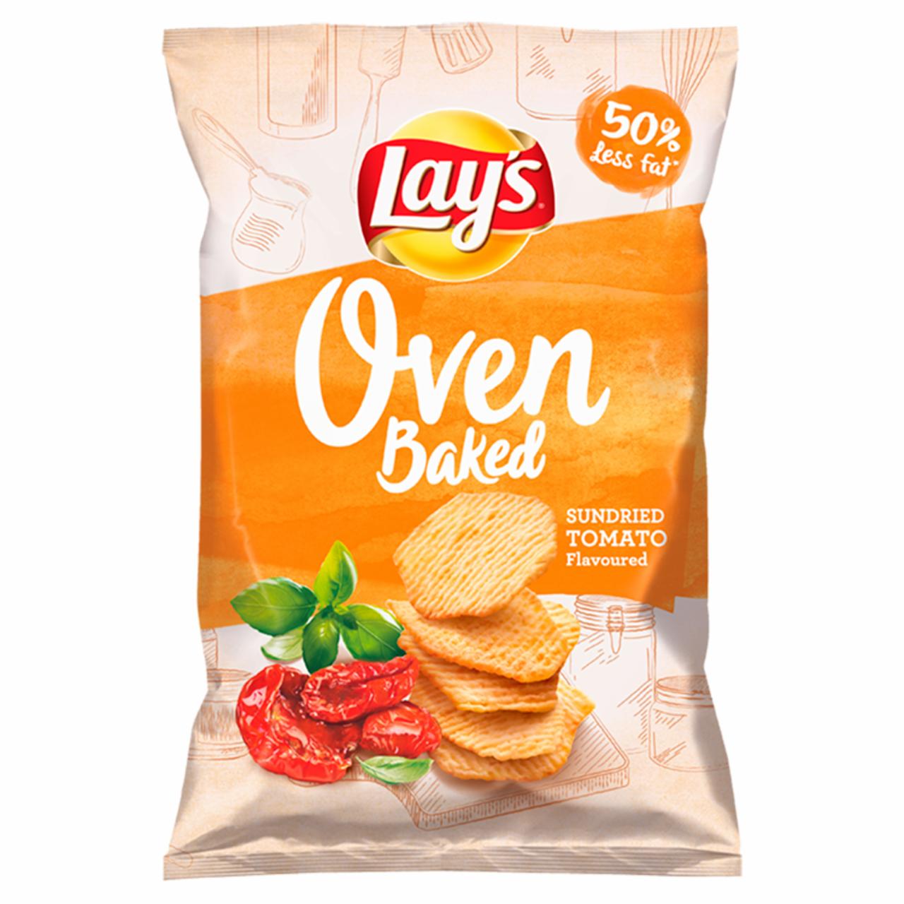 Zdjęcia - Lay's Oven Baked Pieczone formowane chipsy ziemniaczane o smaku suszonych w słońcu pomidorów 125 g