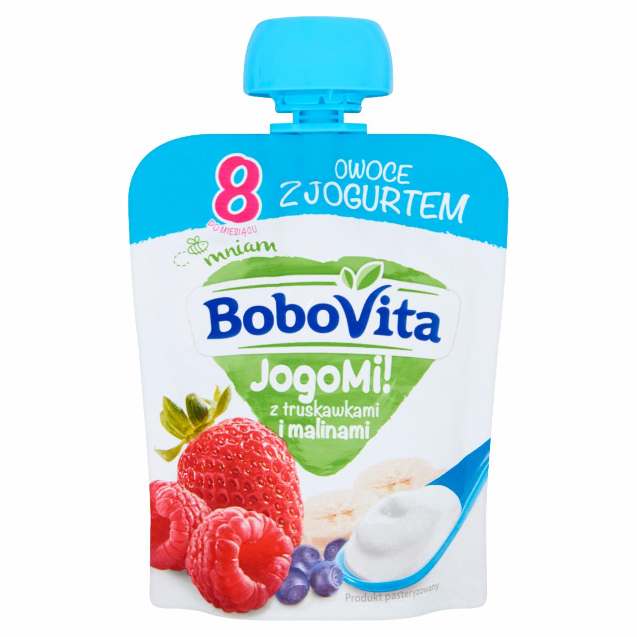 Zdjęcia - BoboVita JogoMi! Owoce z jogurtem z truskawkami i malinami po 8 miesiącu 80 g