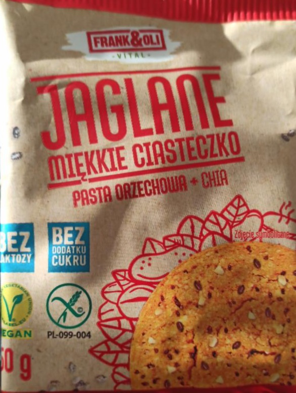 Zdjęcia - Jaglane miękkie ciasteczko pasta orzechowa + chia 50 g Frank&Oli