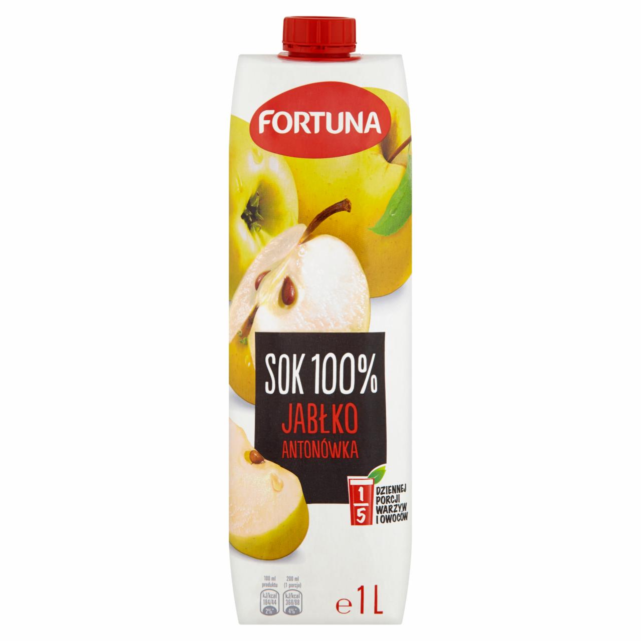 Zdjęcia - Fortuna Sok 100% jabłko antonówka 1 l