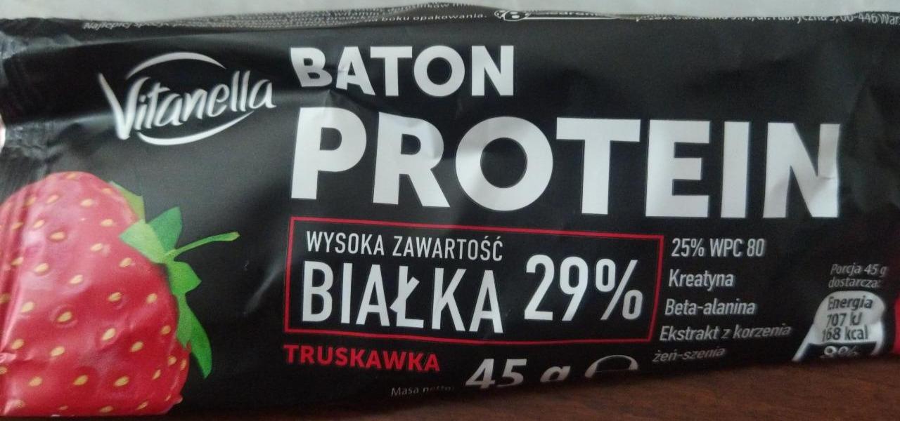 Zdjęcia - Baton protein bialka 29% Truskawka Vitanella