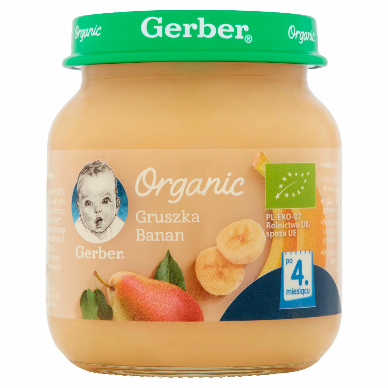 Zdjęcia - Gerber Organic Gruszka banan po 4 miesiącu 125 g