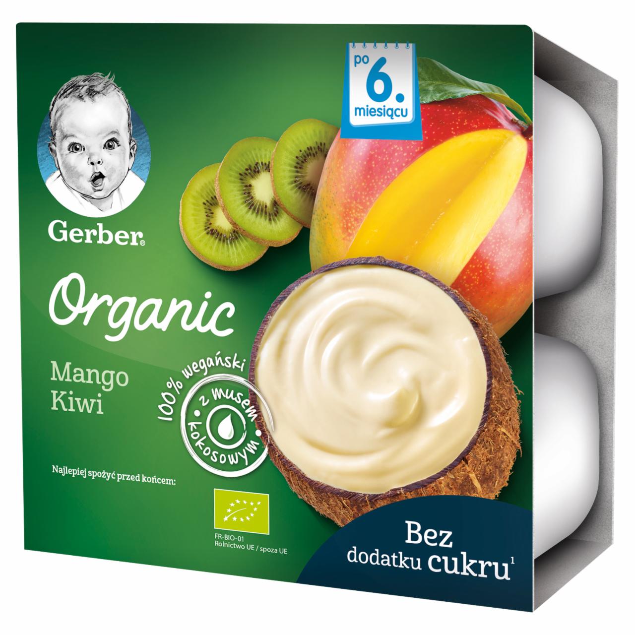 Zdjęcia - Gerber Organic Deserek mango kiwi dla niemowląt po 6. miesiącu 360 g (4 x 90 g)