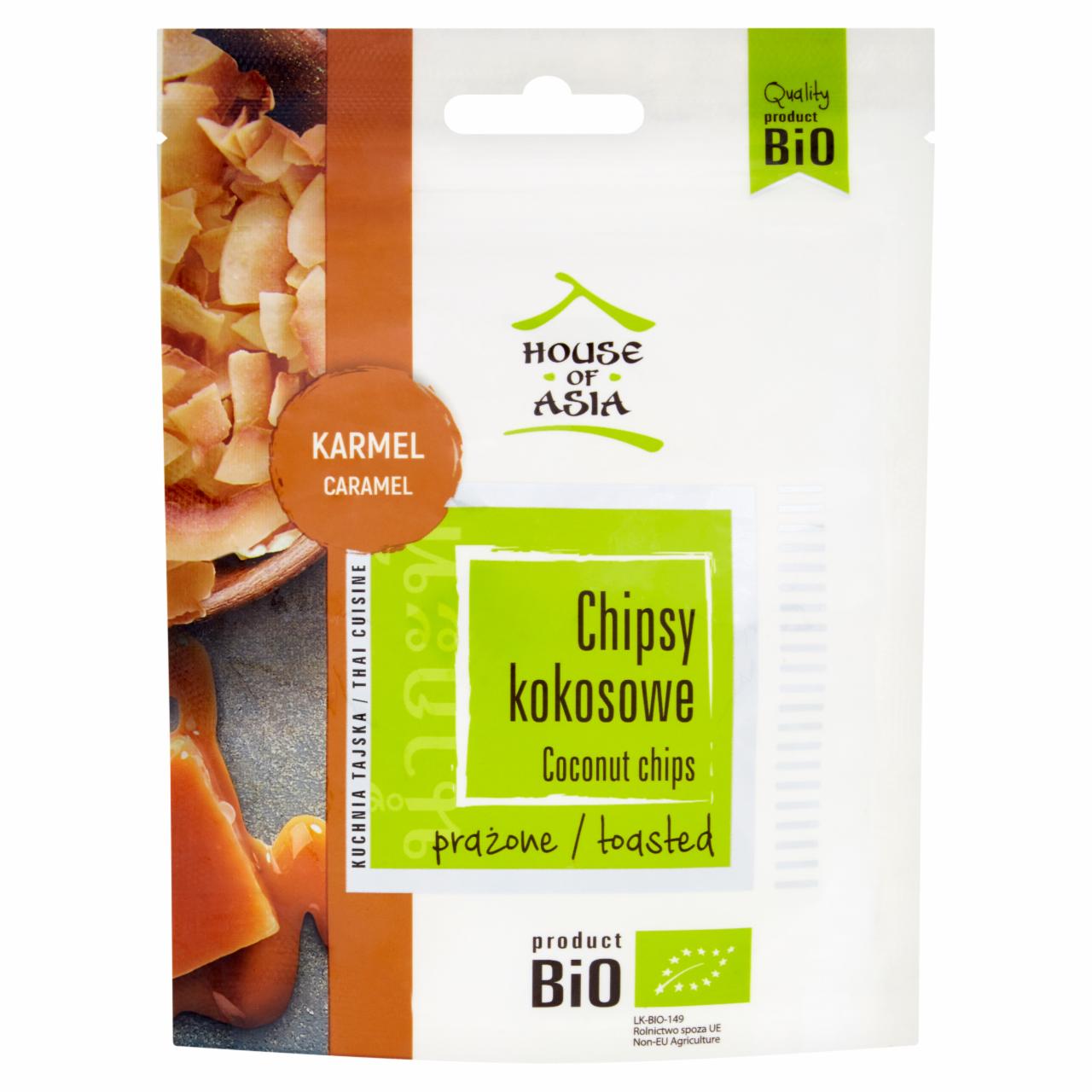 Zdjęcia - House of Asia Bio chipsy kokosowe prażone karmel 40 g