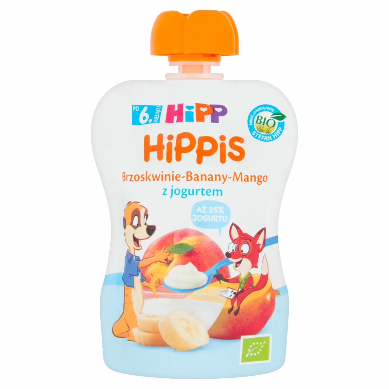 Zdjęcia - HiPP BIO HiPPiS Mus owocowy po 6. miesiącu brzoskwinie-banany-mango z jogurtem 90 g