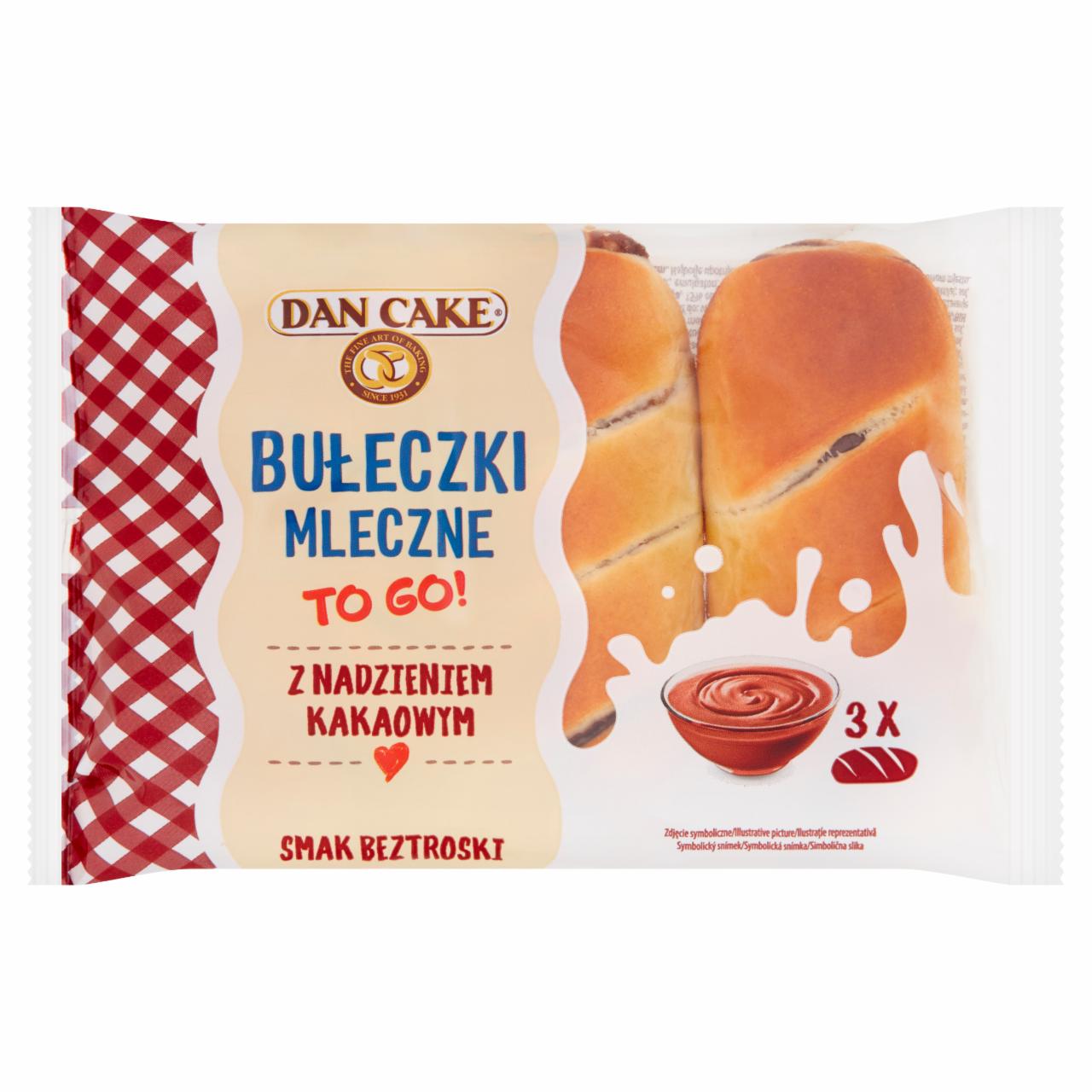 Zdjęcia - Dan Cake To Go! Bułeczki mleczne z nadzieniem kakaowym 180 g (3 x 60 g)