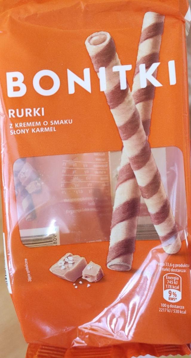 Zdjęcia - Rurki waflowe z kremem o smaku słonego karmelu Bonitki