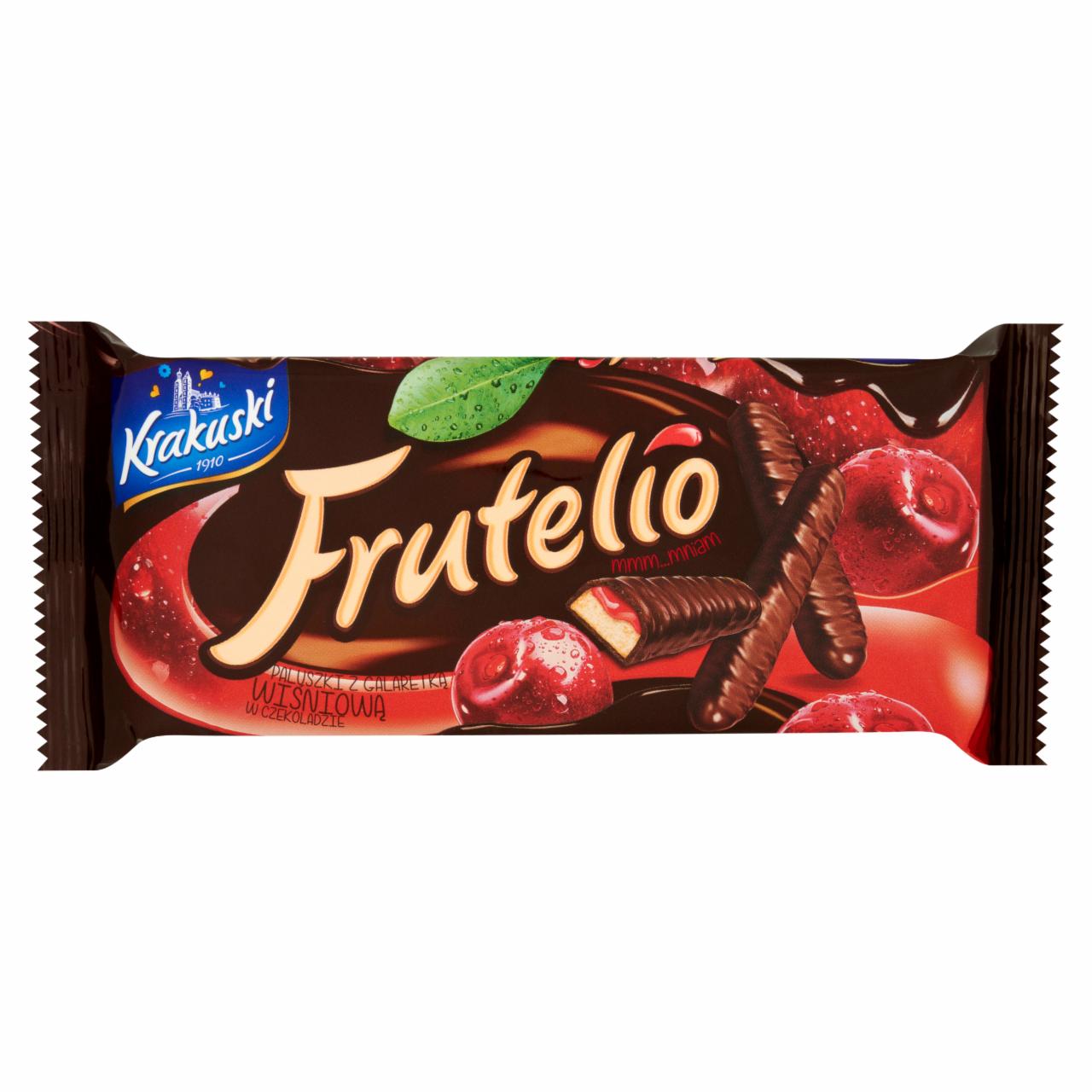 Zdjęcia - Krakuski Frutelio Paluszki z galaretką wiśniową w czekoladzie 118 g
