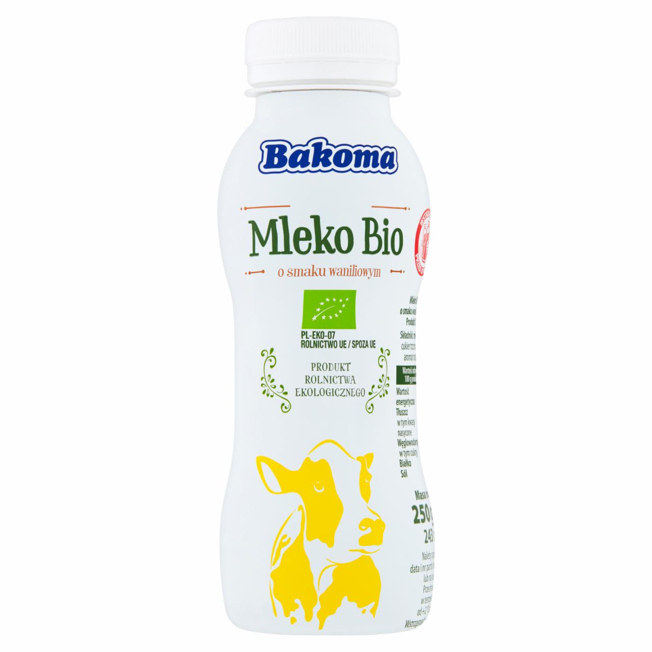 Zdjęcia - Bakoma Mleko Bio o smaku waniliowym 250 g