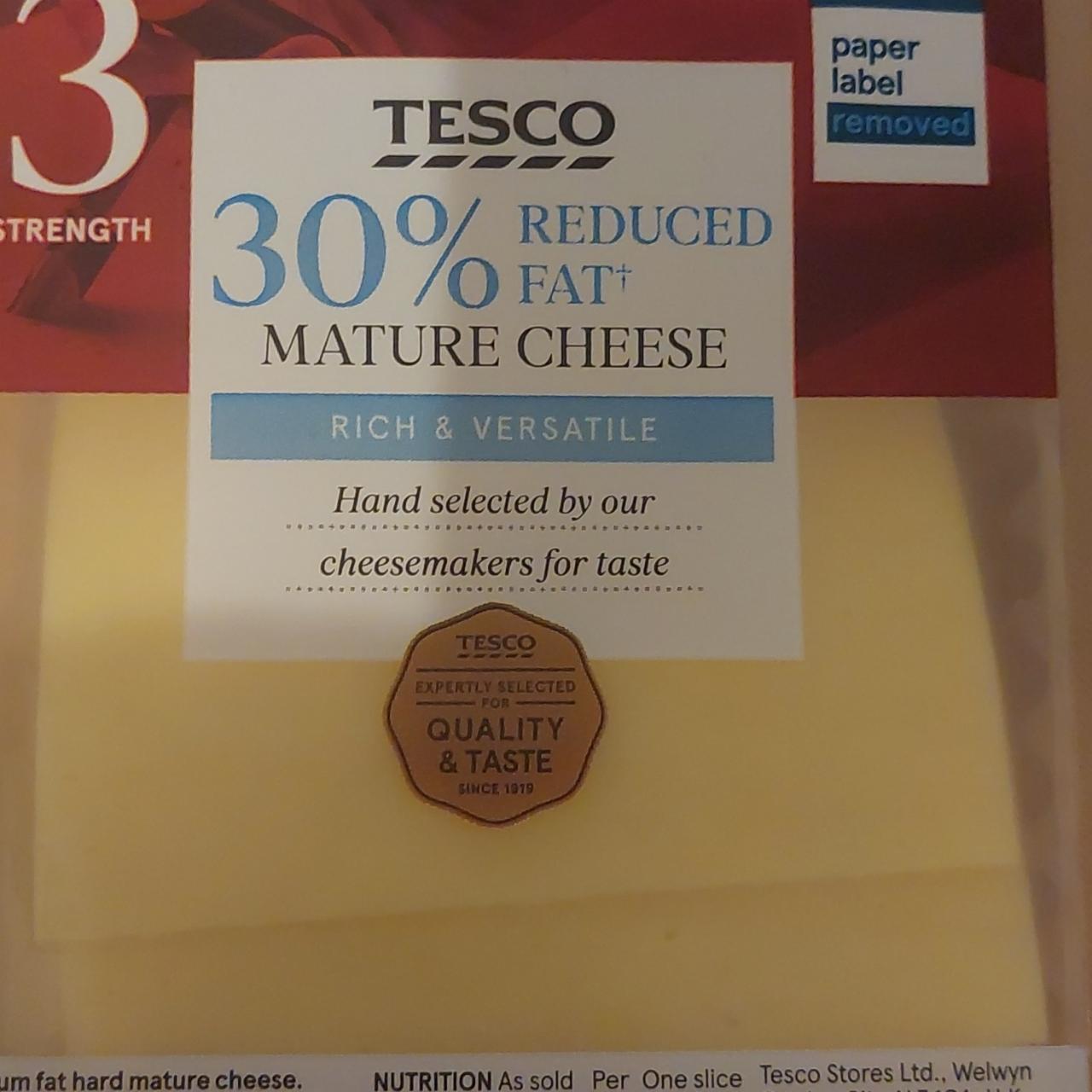 Zdjęcia - 30% Reduced Fat Mature Cheese Slices Tesco