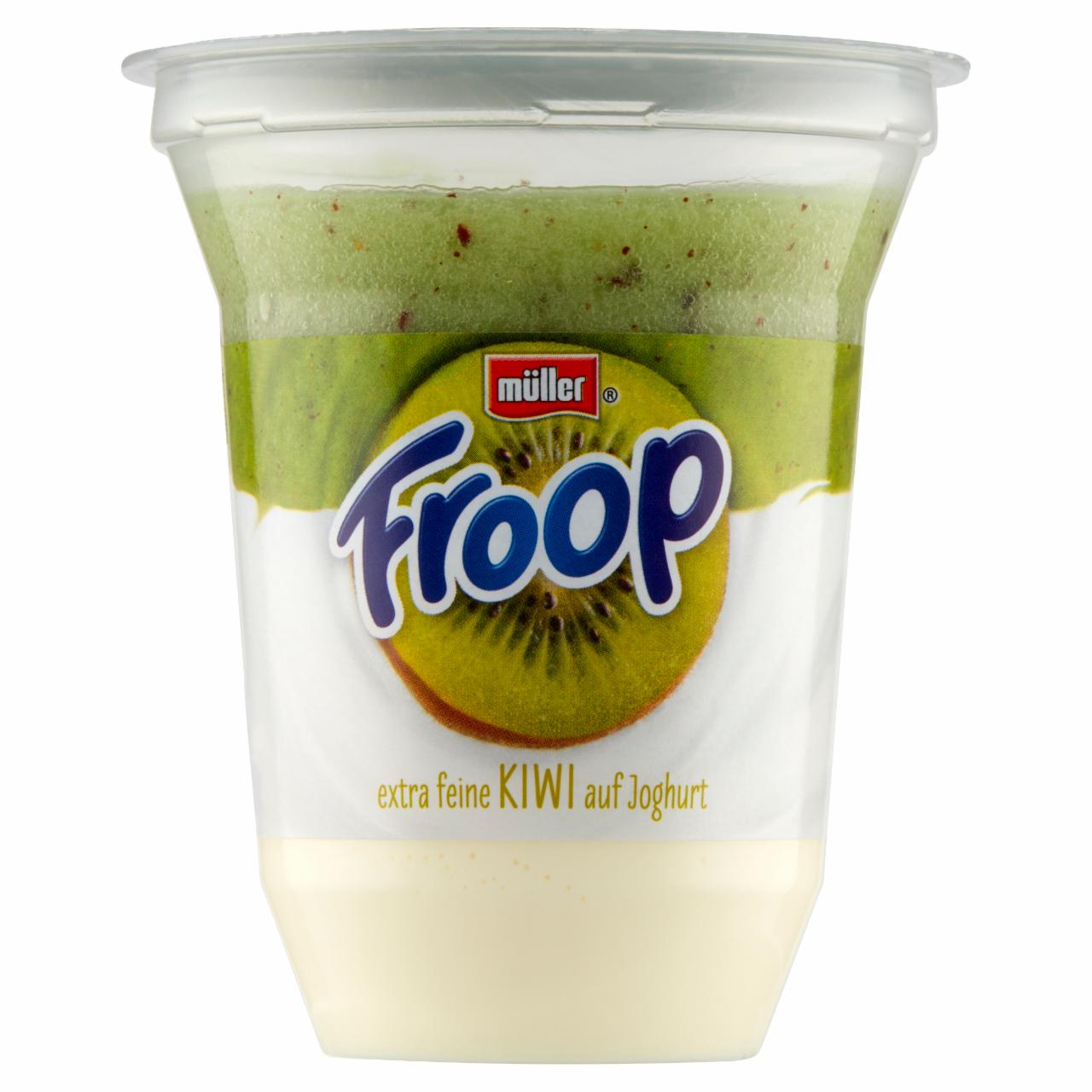Zdjęcia - Müller Froop Produkt mleczny na bazie jogurtu z wsadem owocowym o smaku kiwi 150 g