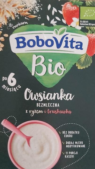 Zdjęcia - BoboVita Bio Owsianka bezmleczna z ryżem i truskawką po 6 miesiącu