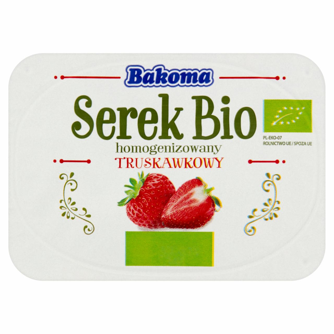 Zdjęcia - Bakoma Serek Bio homogenizowany truskawkowy 140 g