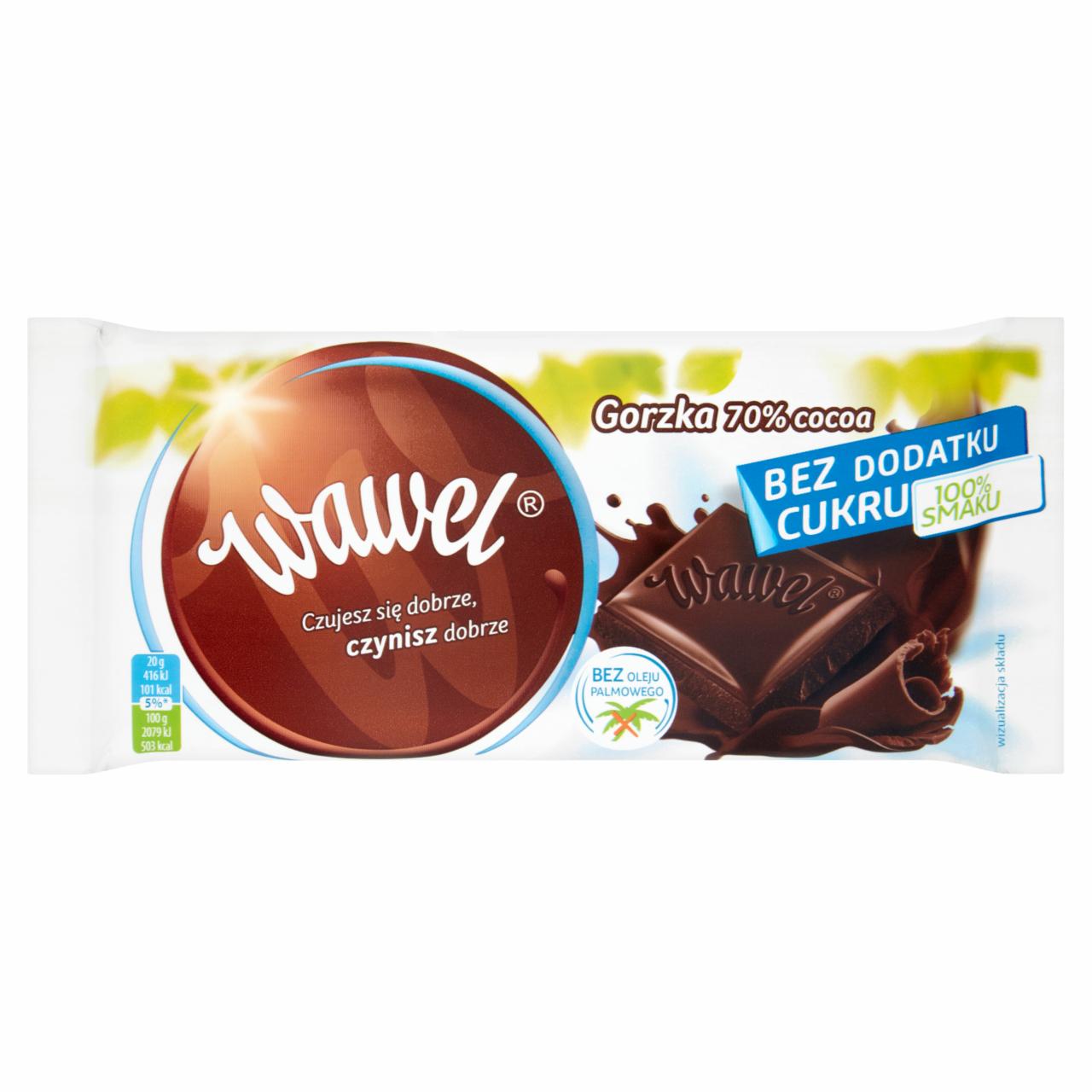 Zdjęcia - Wawel Gorzka 70% Cocoa bez dodatku cukru Czekolada 100 g