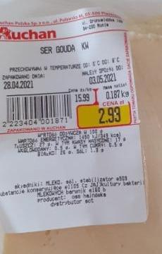 Zdjęcia - Ser gouda Auchan