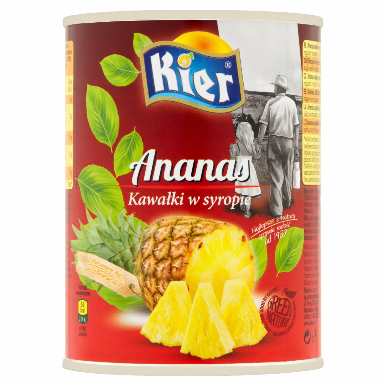 Zdjęcia - Kier Ananas kawałki w syropie 565 g