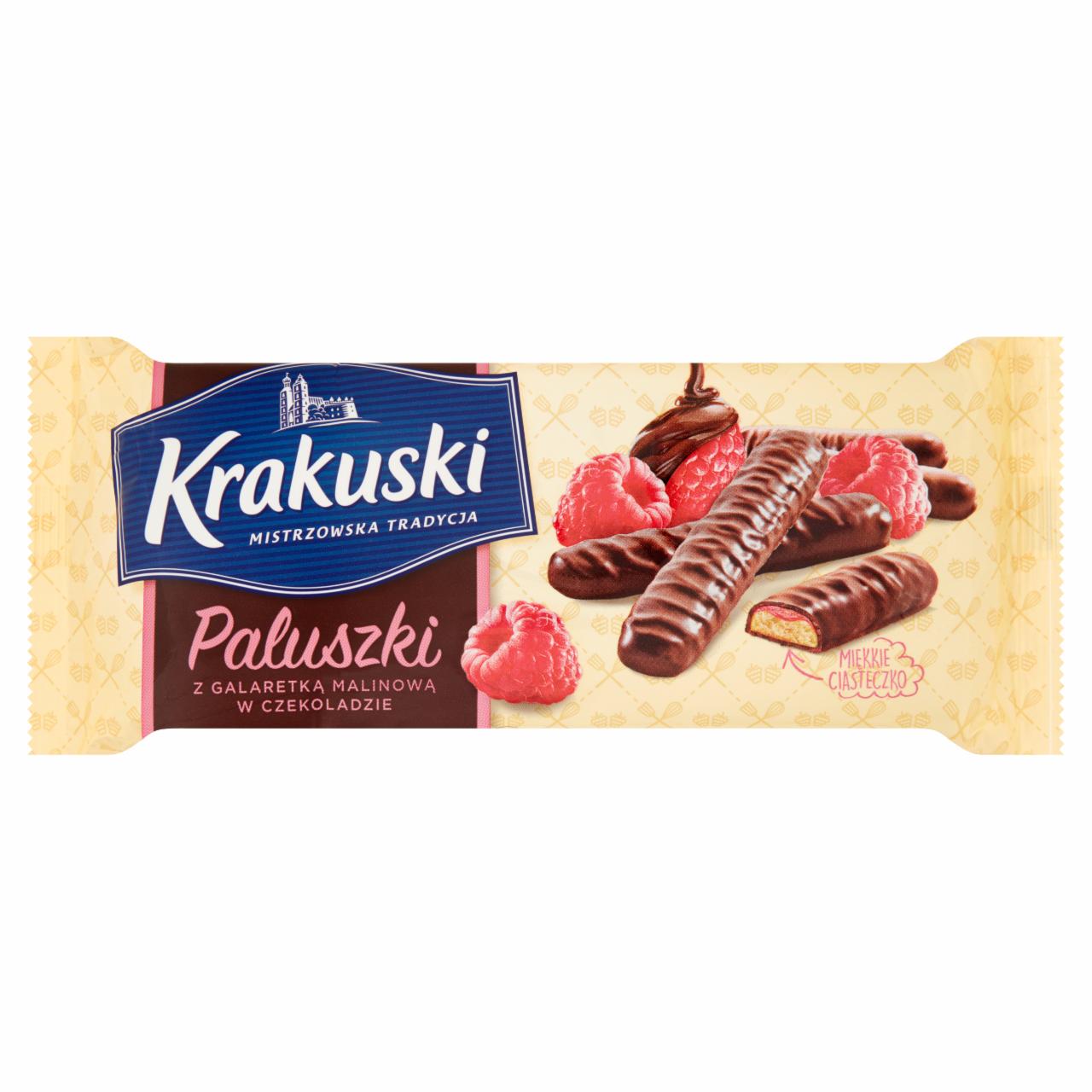 Zdjęcia - Paluszki z galaretką malinową w czekoladzie Krakuski