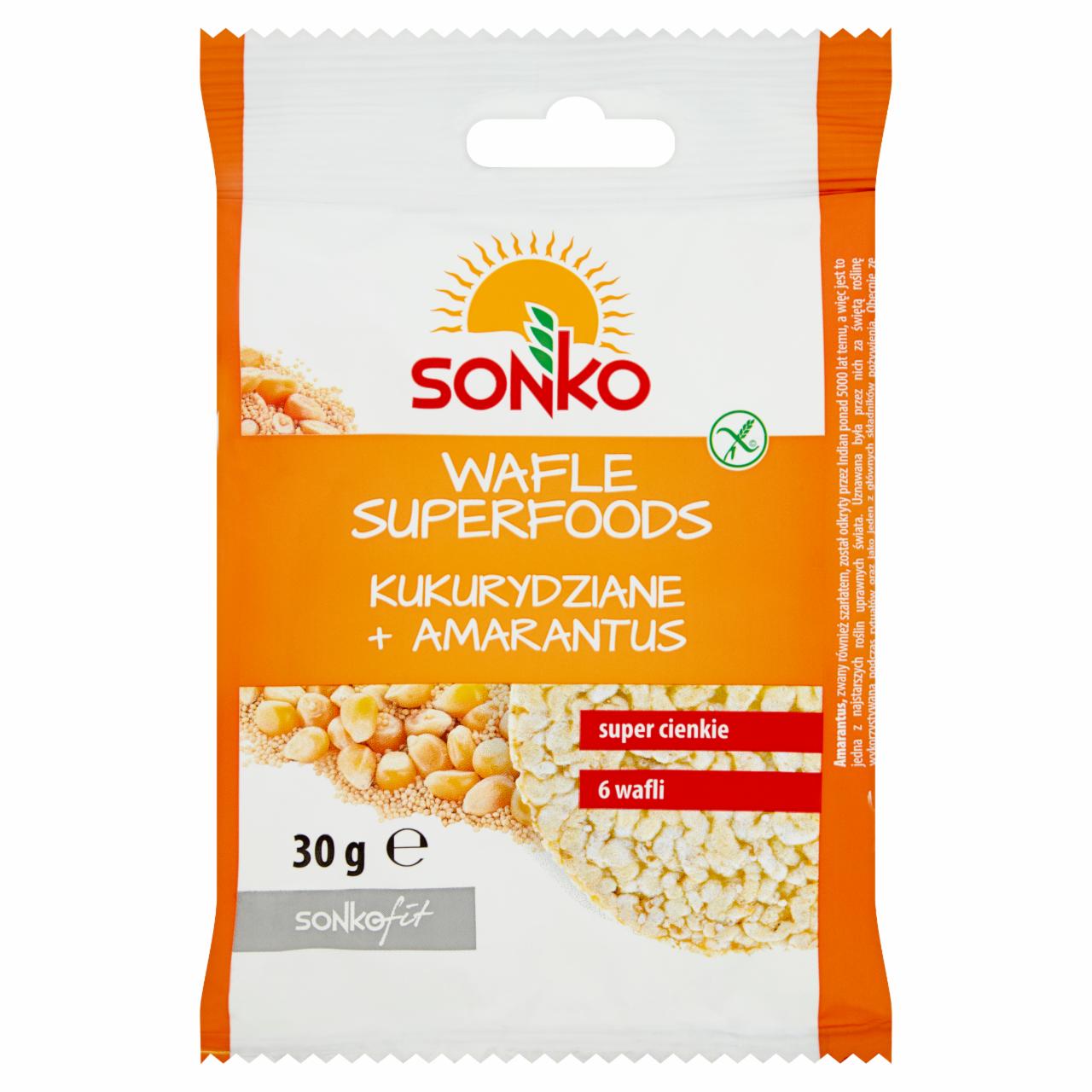 Zdjęcia - Sonko Fit Wafle superfoods kukurydziane + amarantus 30 g