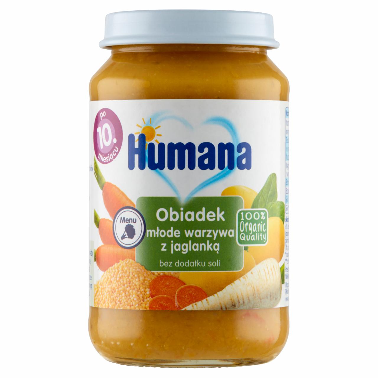 Zdjęcia - Humana 100% Organic Obiadek młode warzywa z jaglanką po 10. miesiącu 190 g