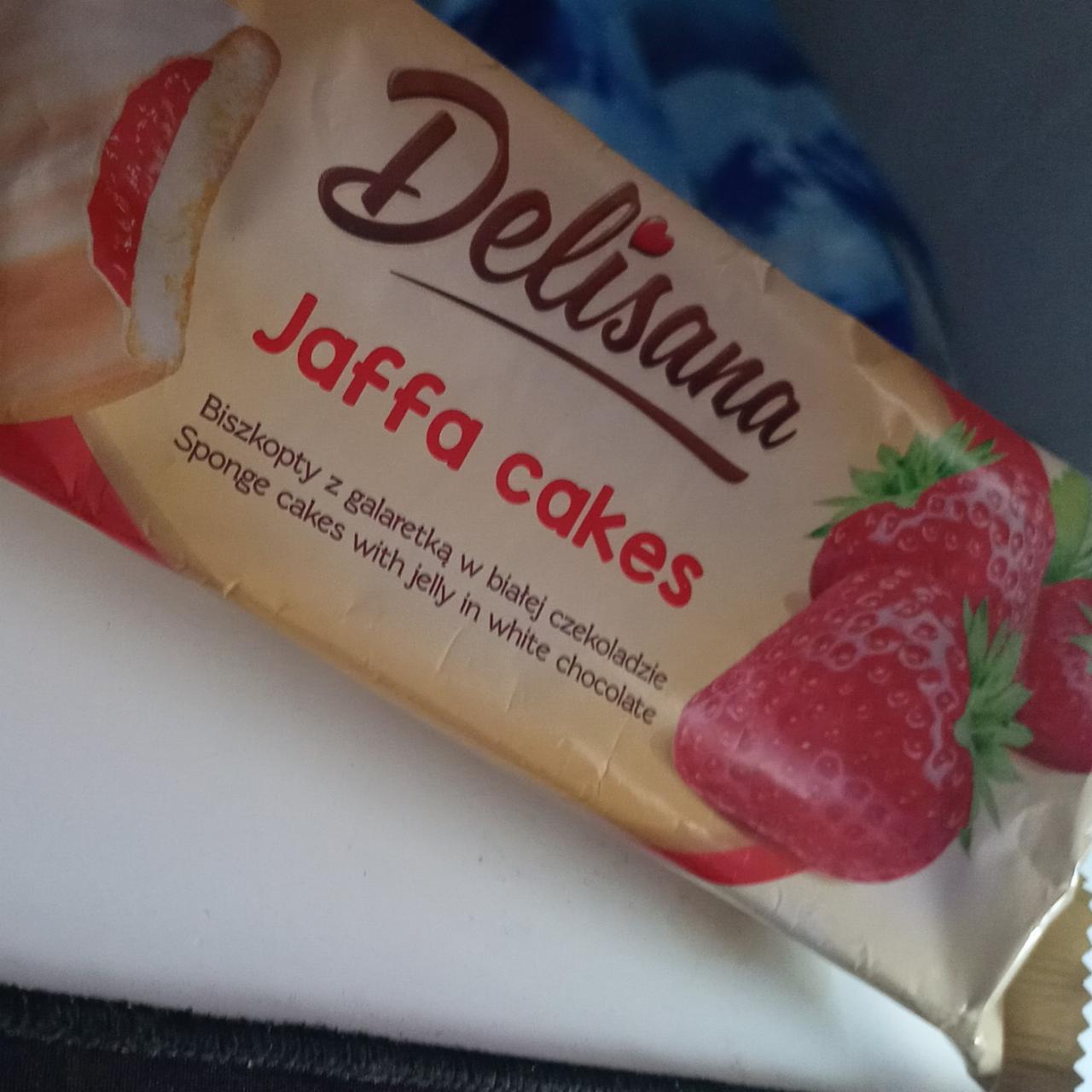 Zdjęcia - Jaffa cakes biszkopty z galaretką w białej czekoladzie truskawka Delisana