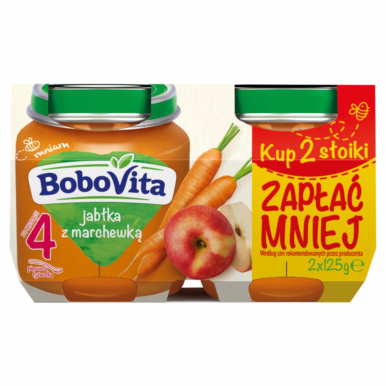 Zdjęcia - BoboVita Jabłka z marchewką po 4 miesiącu 2 x 125 g