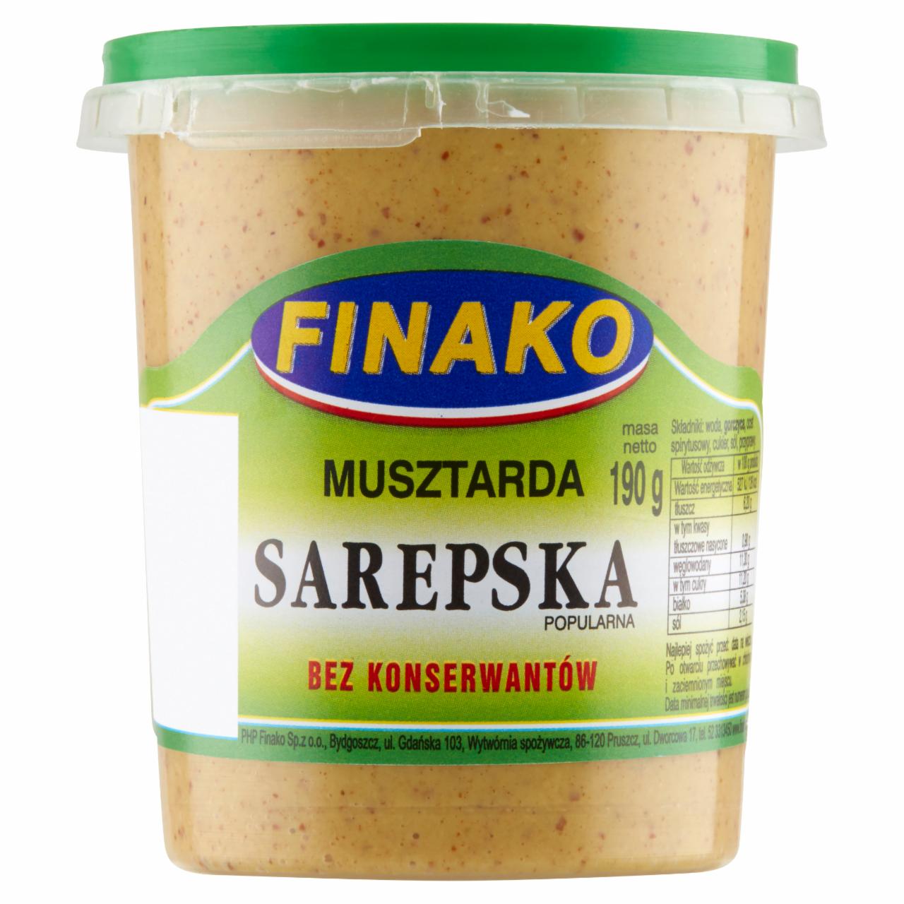 Zdjęcia - Finako Musztarda sarepska popularna 190 g