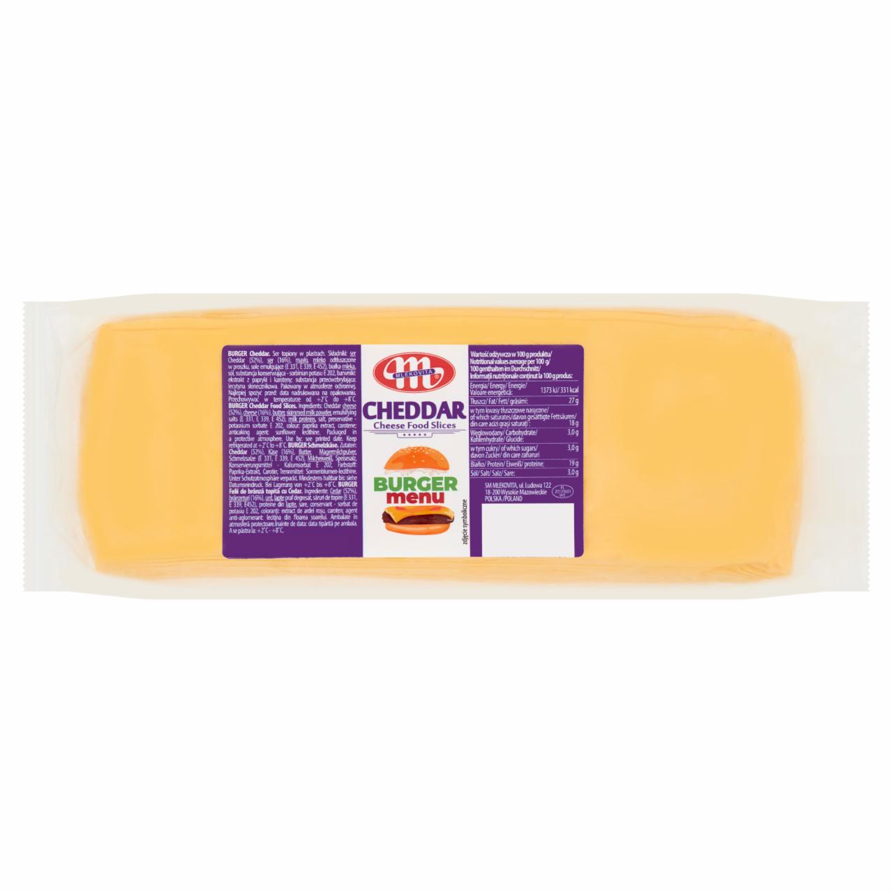 Zdjęcia - Mlekovita Burger Cheddar Ser topiony w plastrach 1033 g (3 x 28 sztuk)