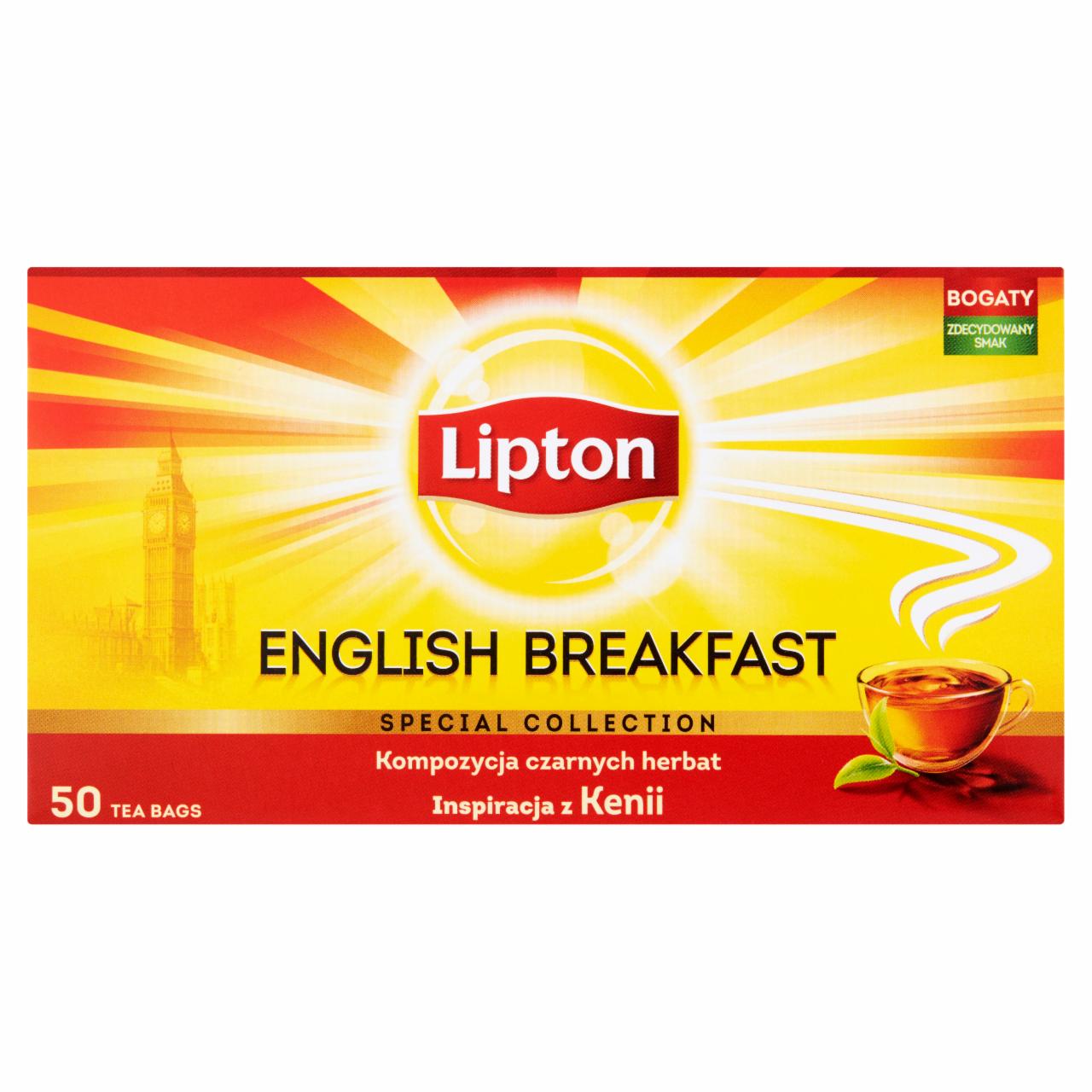 Zdjęcia - Lipton English Breakfast Herbata czarna 100 g (50 torebek)