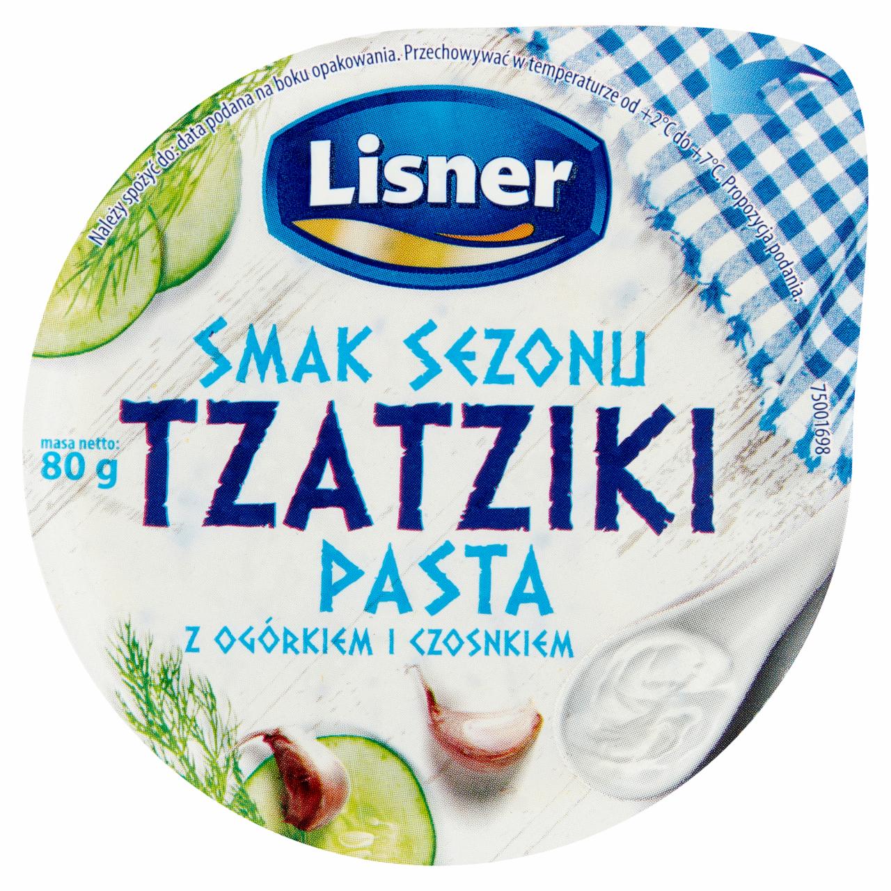 Zdjęcia - Lisner Smak Sezonu Tzatziki Pasta z ogórkiem i czosnkiem 80 g