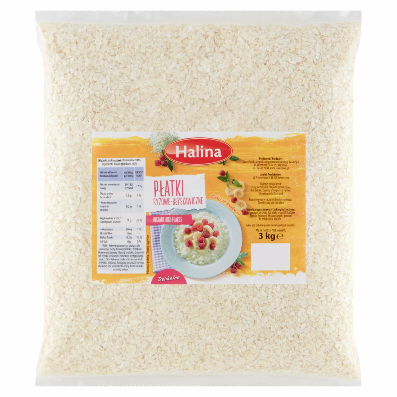 Zdjęcia - Halina Płatki ryżowe błyskawiczne 3 kg