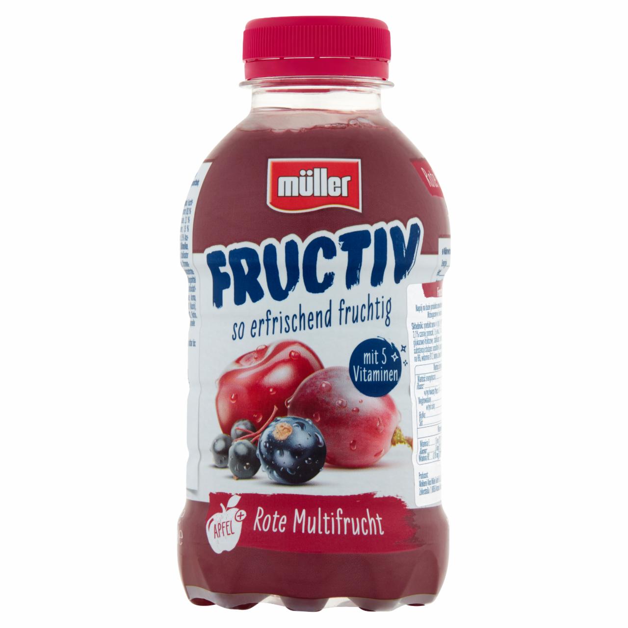 Zdjęcia - Müller Fructiv Napój na bazie produktu serwatkowego czerwone owoce 456 g