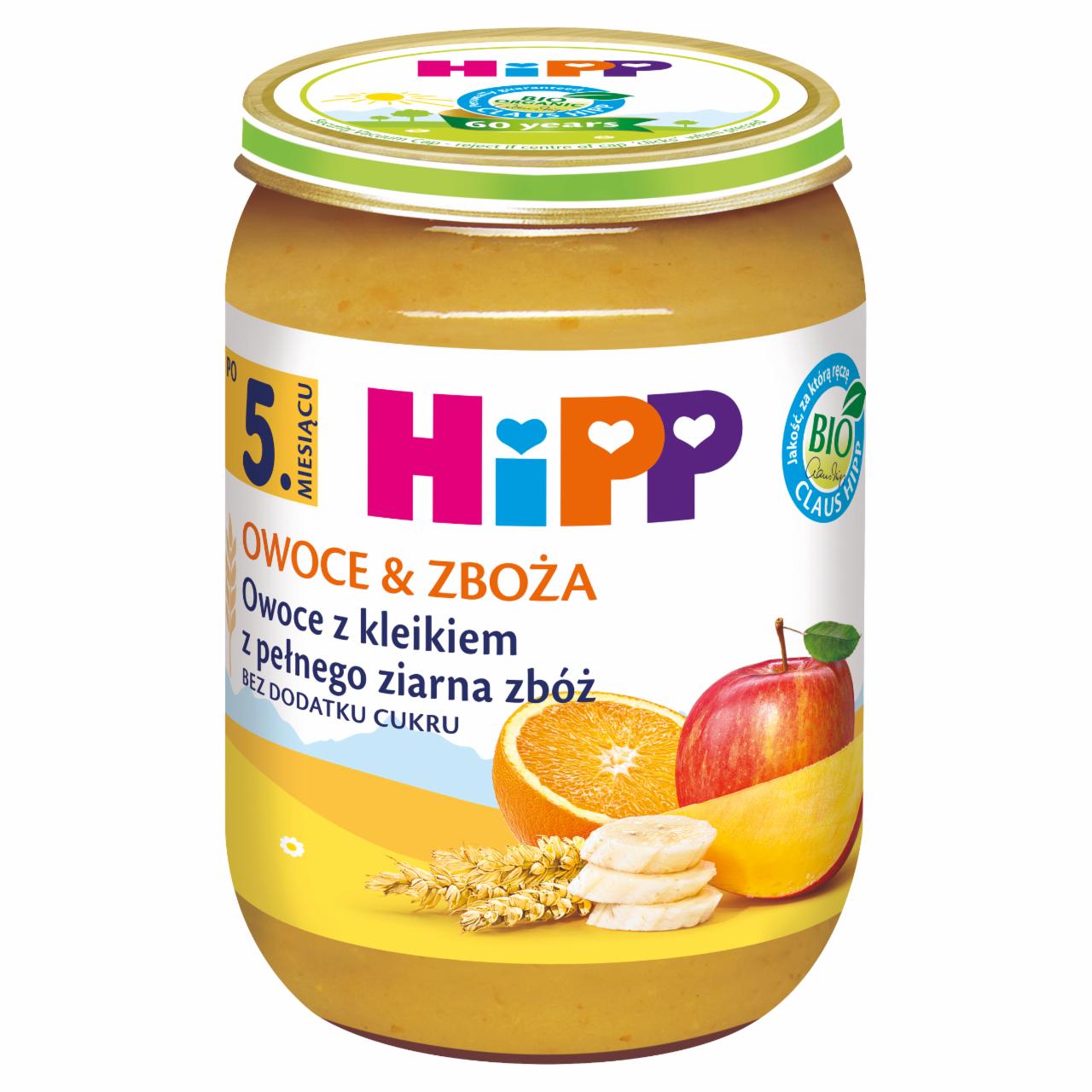 Zdjęcia - HiPP BIO Owoce & Zboża Owoce z kleikiem z pełnego ziarna zbóż po 5. miesiącu 190 g