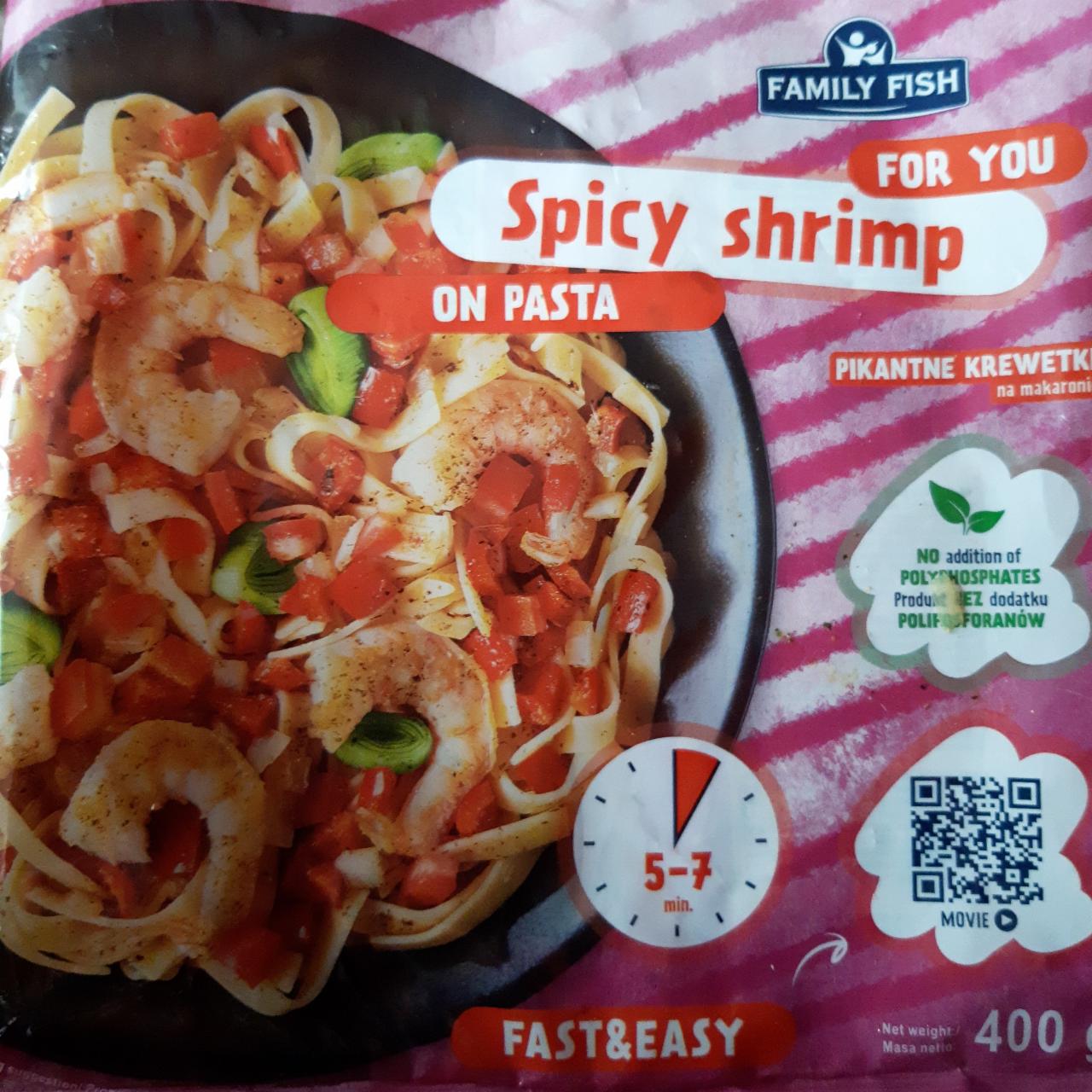 Zdjęcia - Spicy shrimp pikantne krewetki na makaronie Family fish