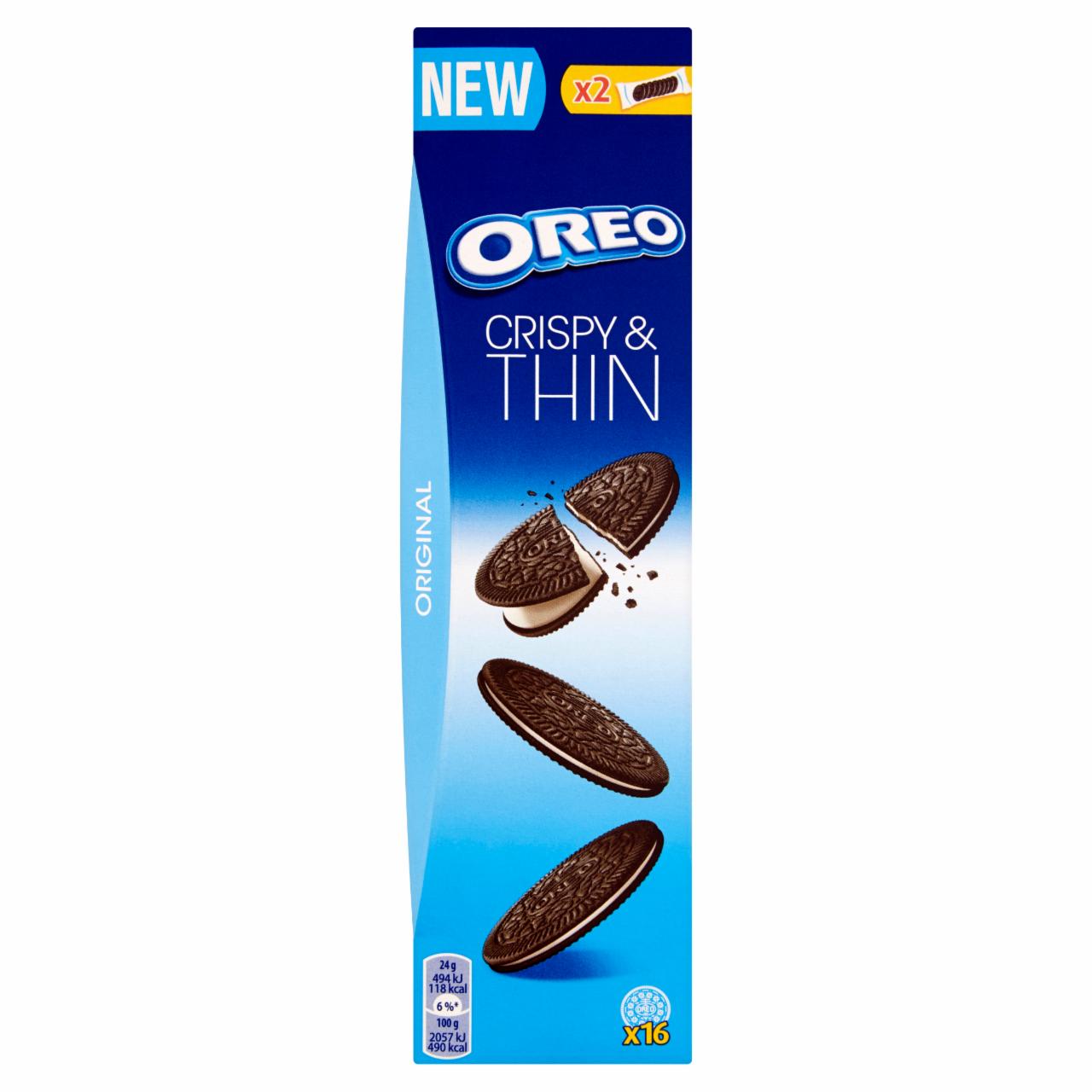 Zdjęcia - Oreo Original Crispy & Thin Ciastka kakaowe z nadzieniem o smaku waniliowym 96 g (16 sztuk)