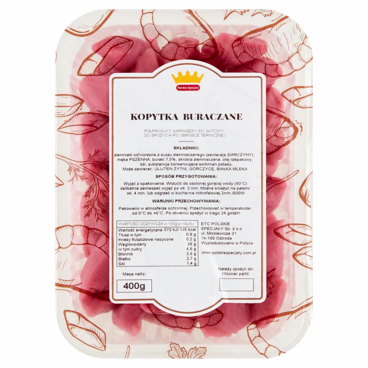 Zdjęcia - Polskie Specjaly Kopytka buraczane 400 g