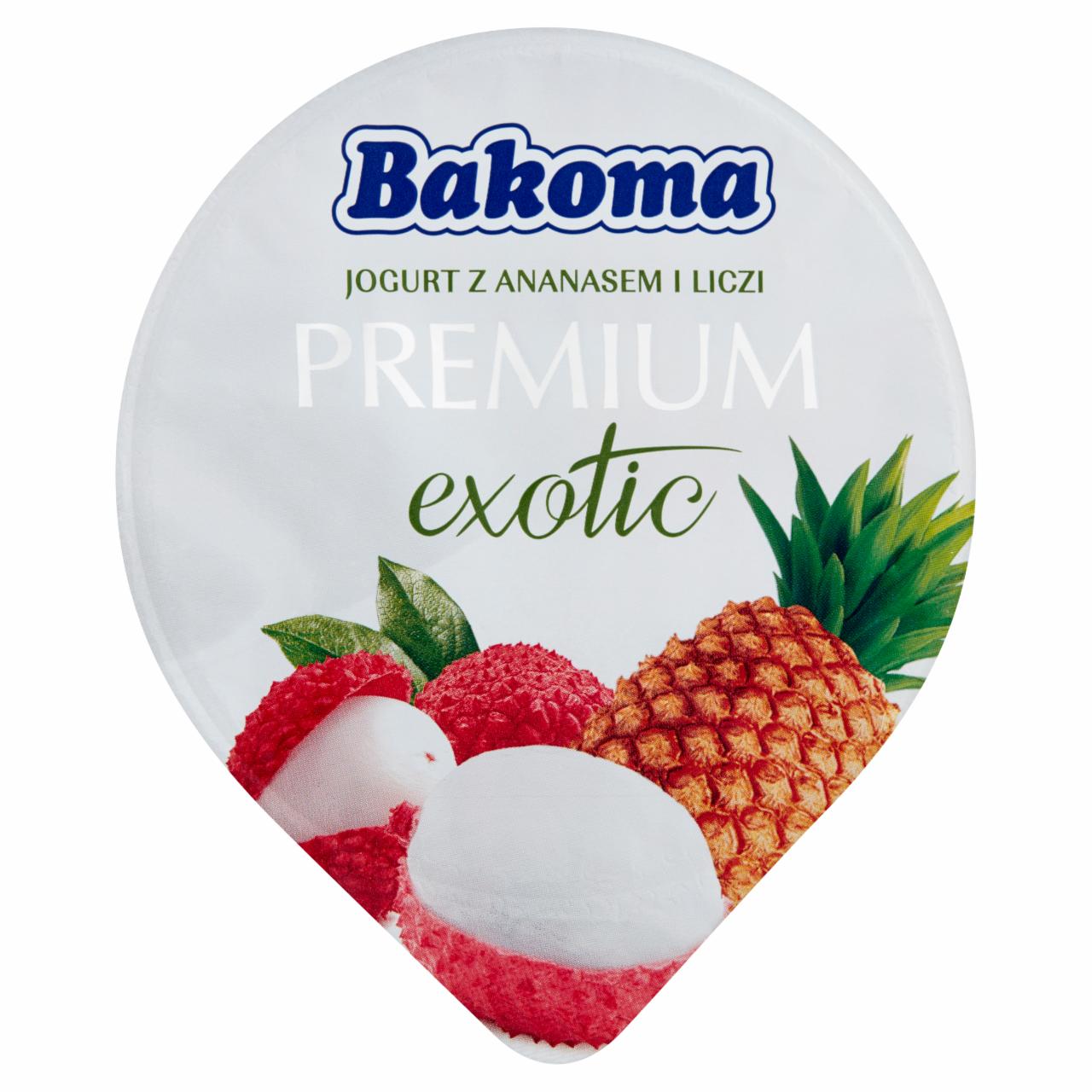 Zdjęcia - Bakoma Premium Exotic Jogurt z ananasem i liczi 140 g