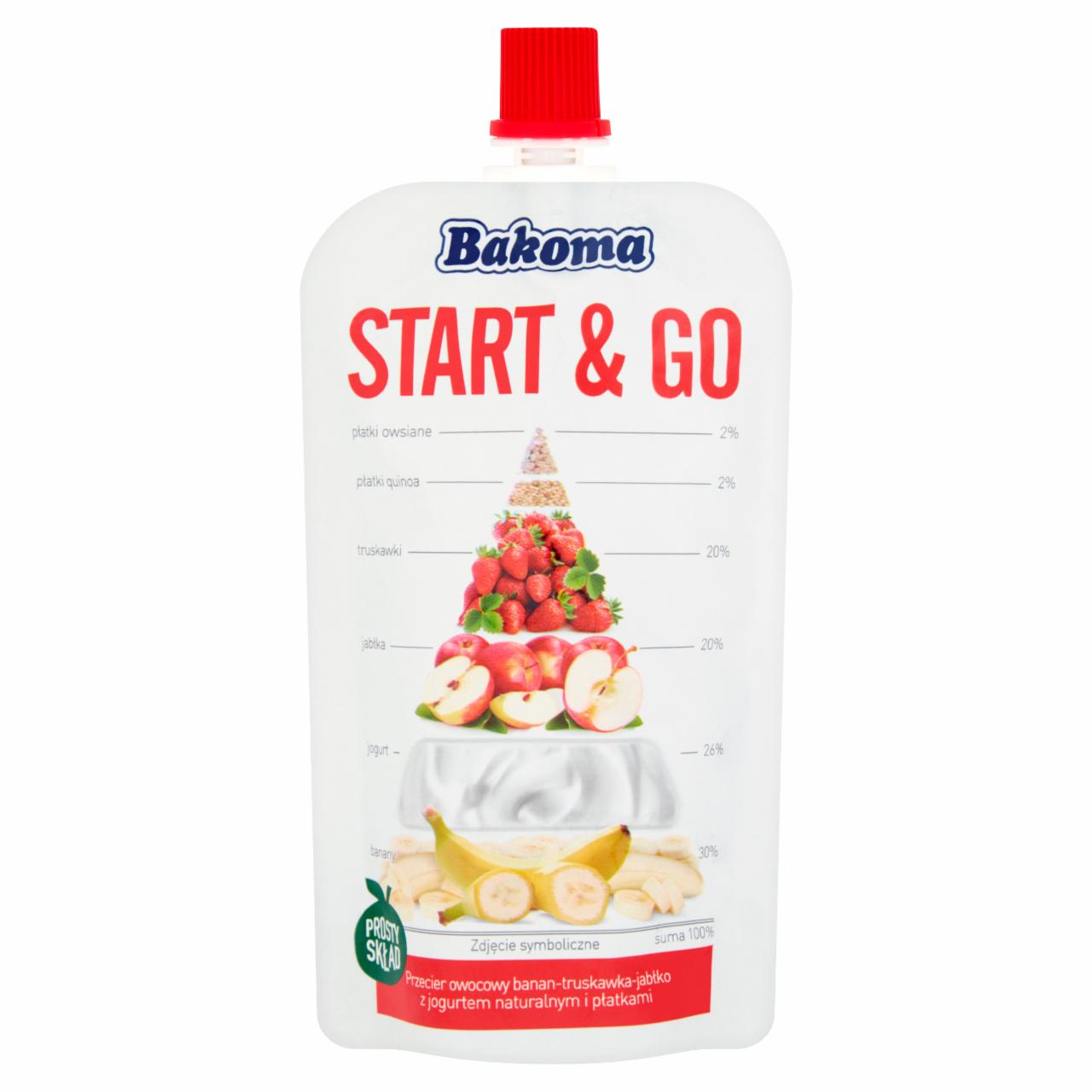 Zdjęcia - Bakoma Start & Go Przecier owocowy banan-truskawka-jabłko 120 g