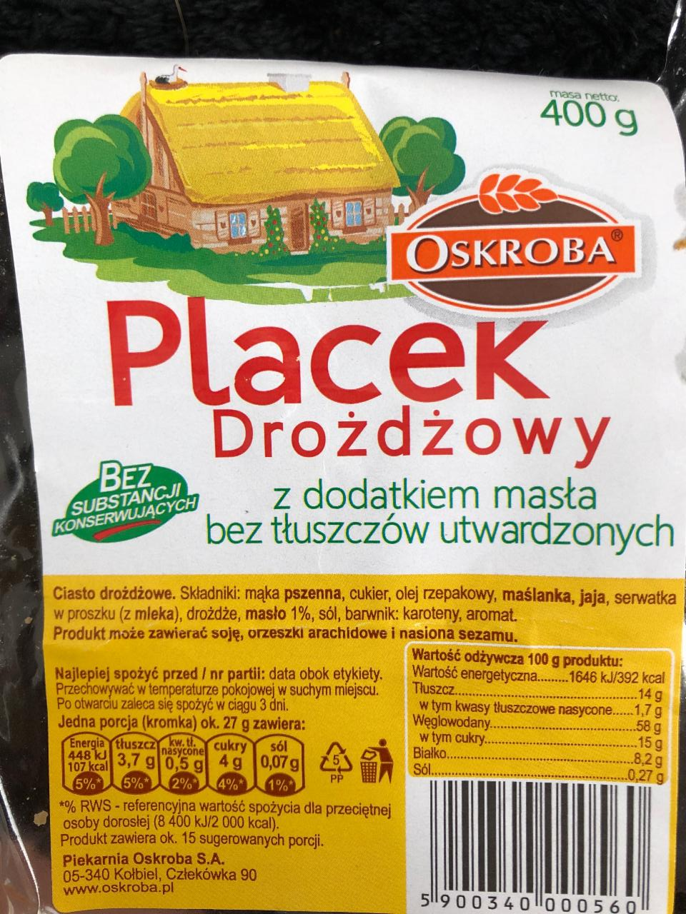 Zdjęcia - Placek drożdżowy Oskroba