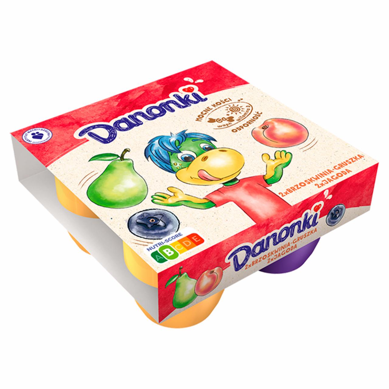 Zdjęcia - Danone Danonki Mega Serek brzoskwinia-gruszka jagoda 360 g (4 x 90 g)