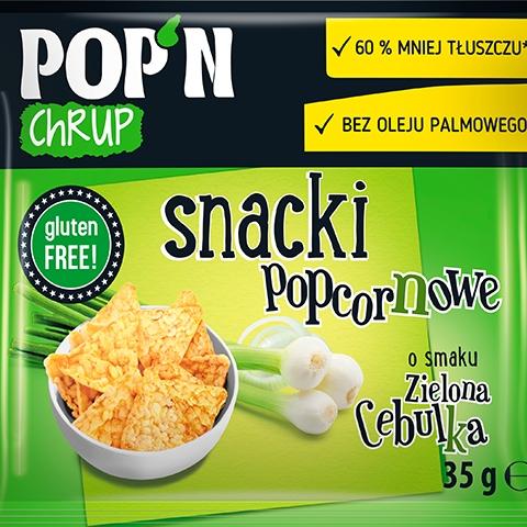 Zdjęcia - Snacki popcornowe o smaku zielona cebulka Pop'n chrup