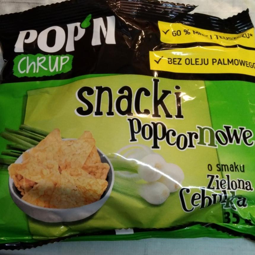 Zdjęcia - Snacki popcornowe o smaku zielona cebulka Pop'n chrup