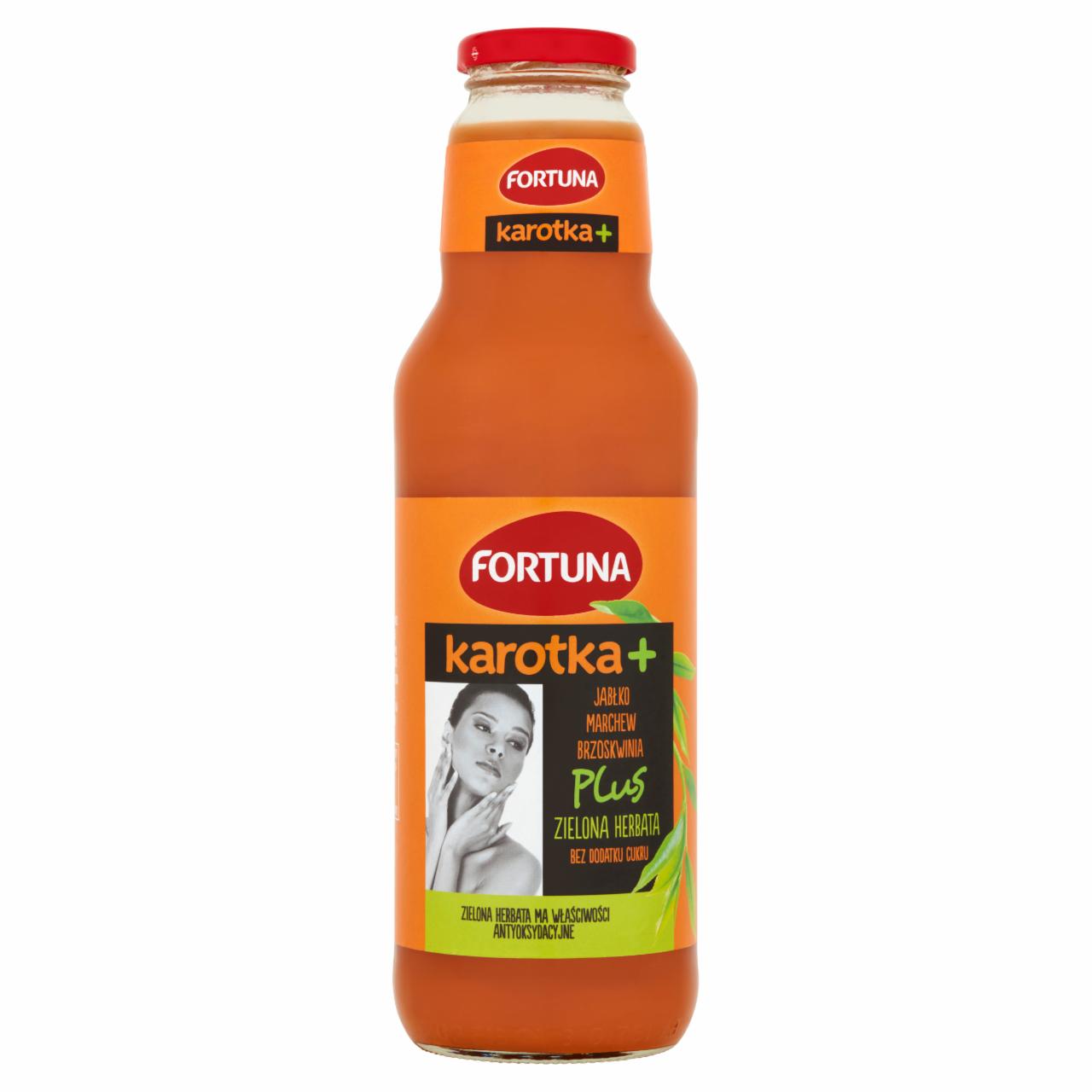 Zdjęcia - Fortuna Karotka+ Jabłko marchew brzoskwinia + zielona herbata Sok 750 ml