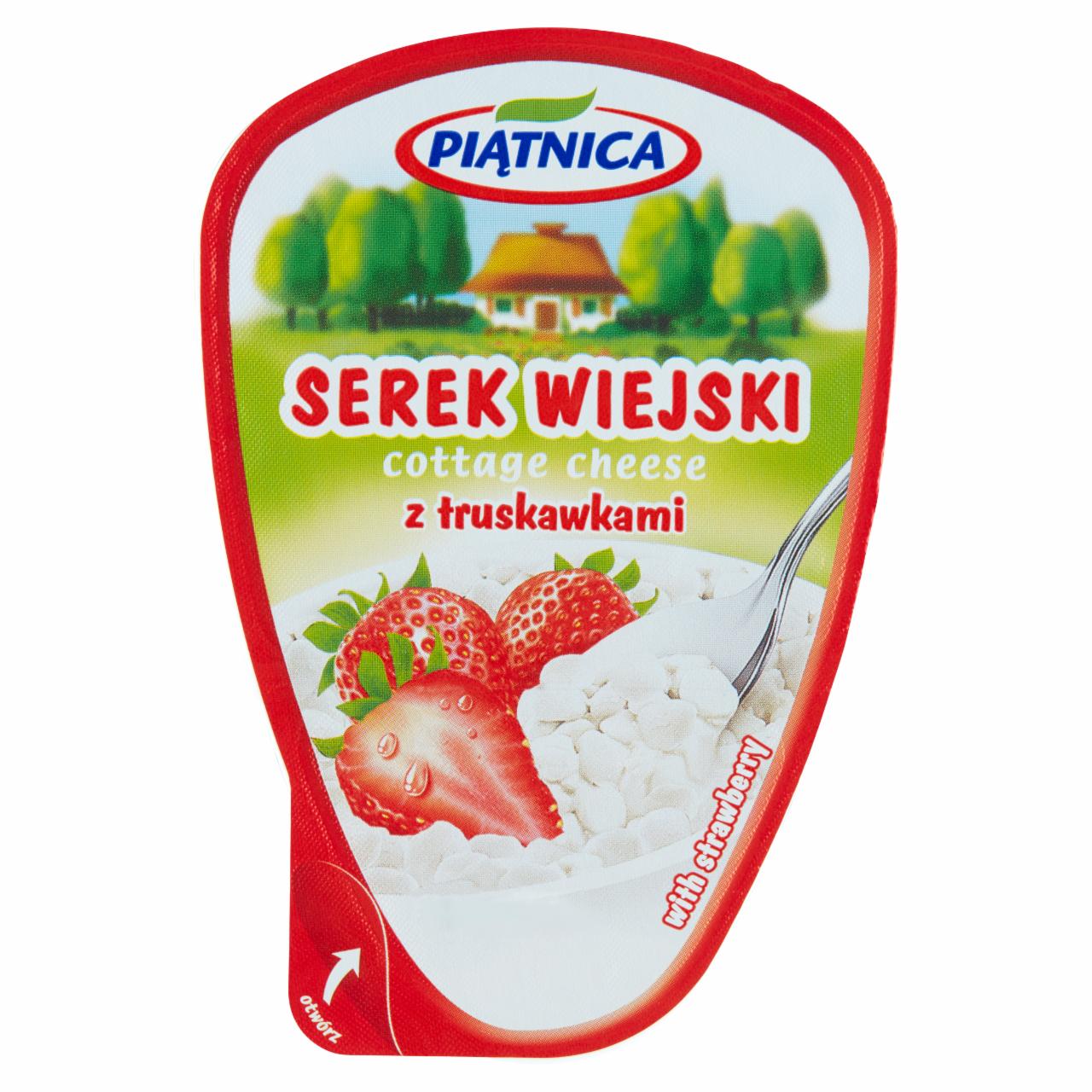 Zdjęcia - Piątnica Serek wiejski z truskawkami 150 g