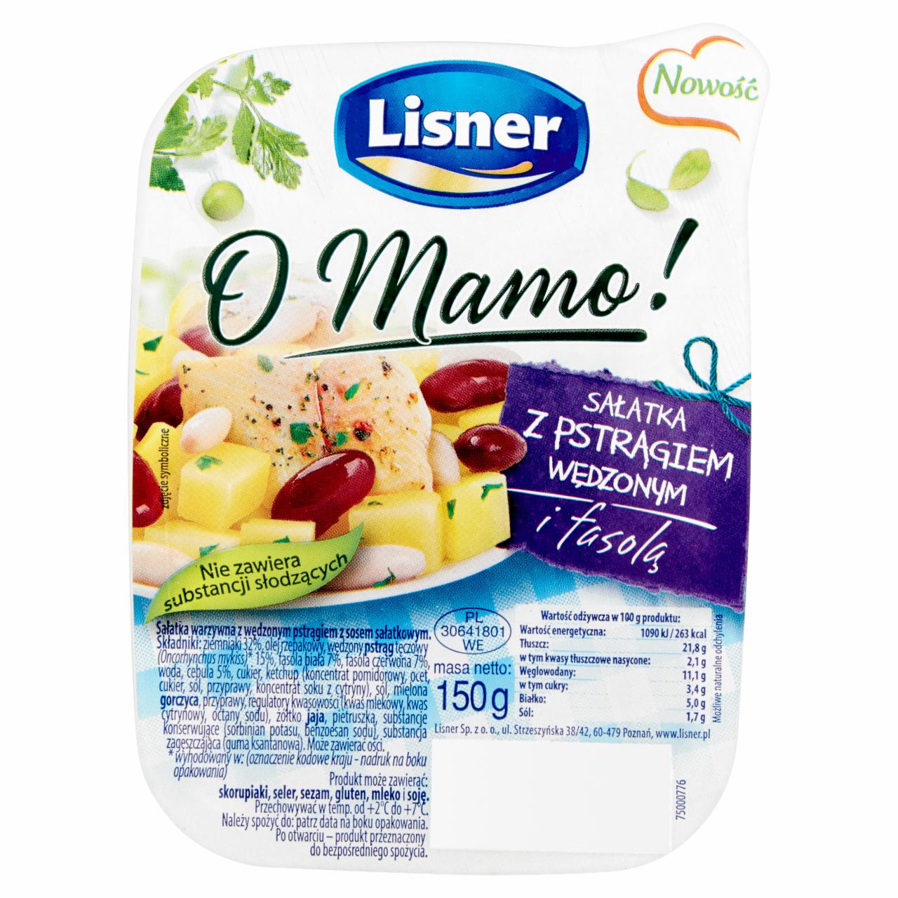 Zdjęcia - Lisner O Mamo! Sałatka z pstrągiem wędzonym i fasolą 150 g