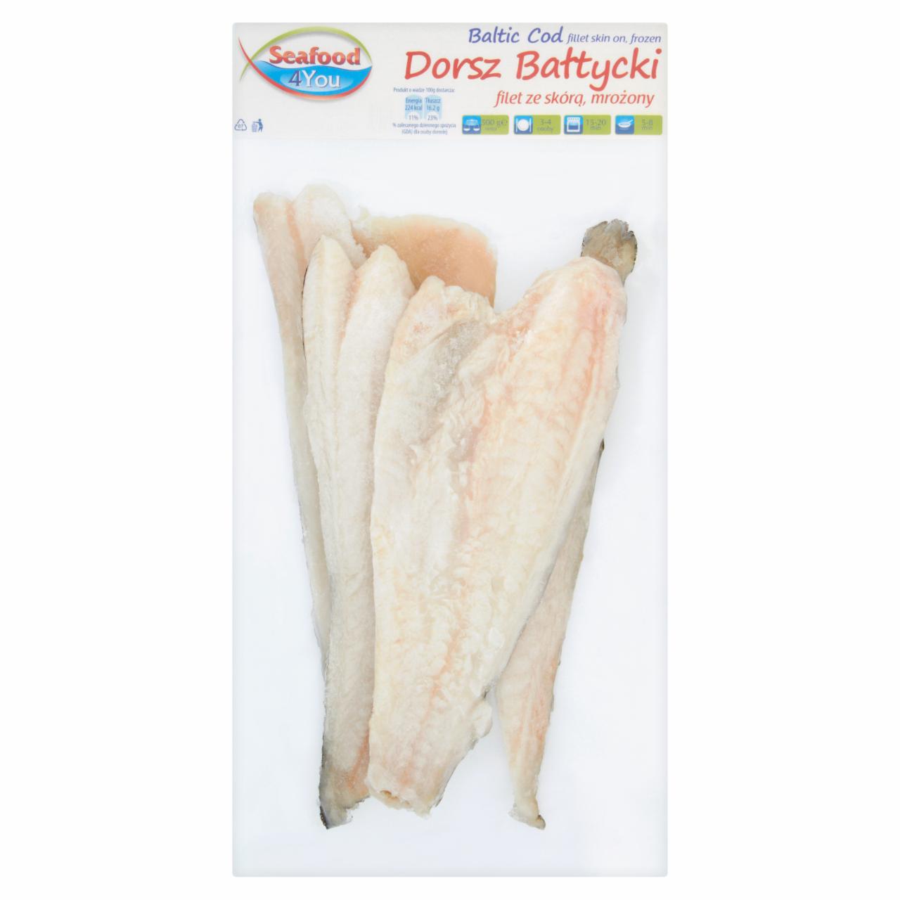 Zdjęcia - Seafood4You Dorsz Bałtycki Filet ze skórą mrożony 500 g