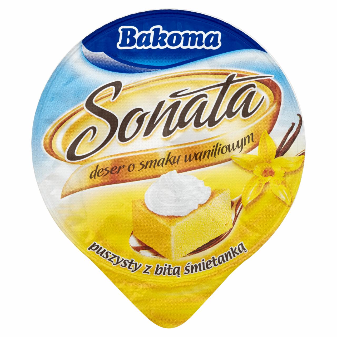 Zdjęcia - Bakoma Sonata Deser o smaku waniliowym puszysty z bitą śmietanką 90 g